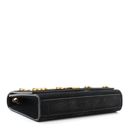 Saint Laurent Suede Studded Medium Classic Monogram Kate Satchel Black 4 of 10