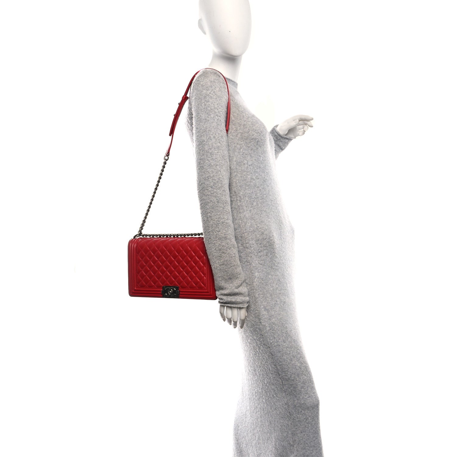 Chanel Lambskin Quilted New Medium Boy Flap Red 2 of 10