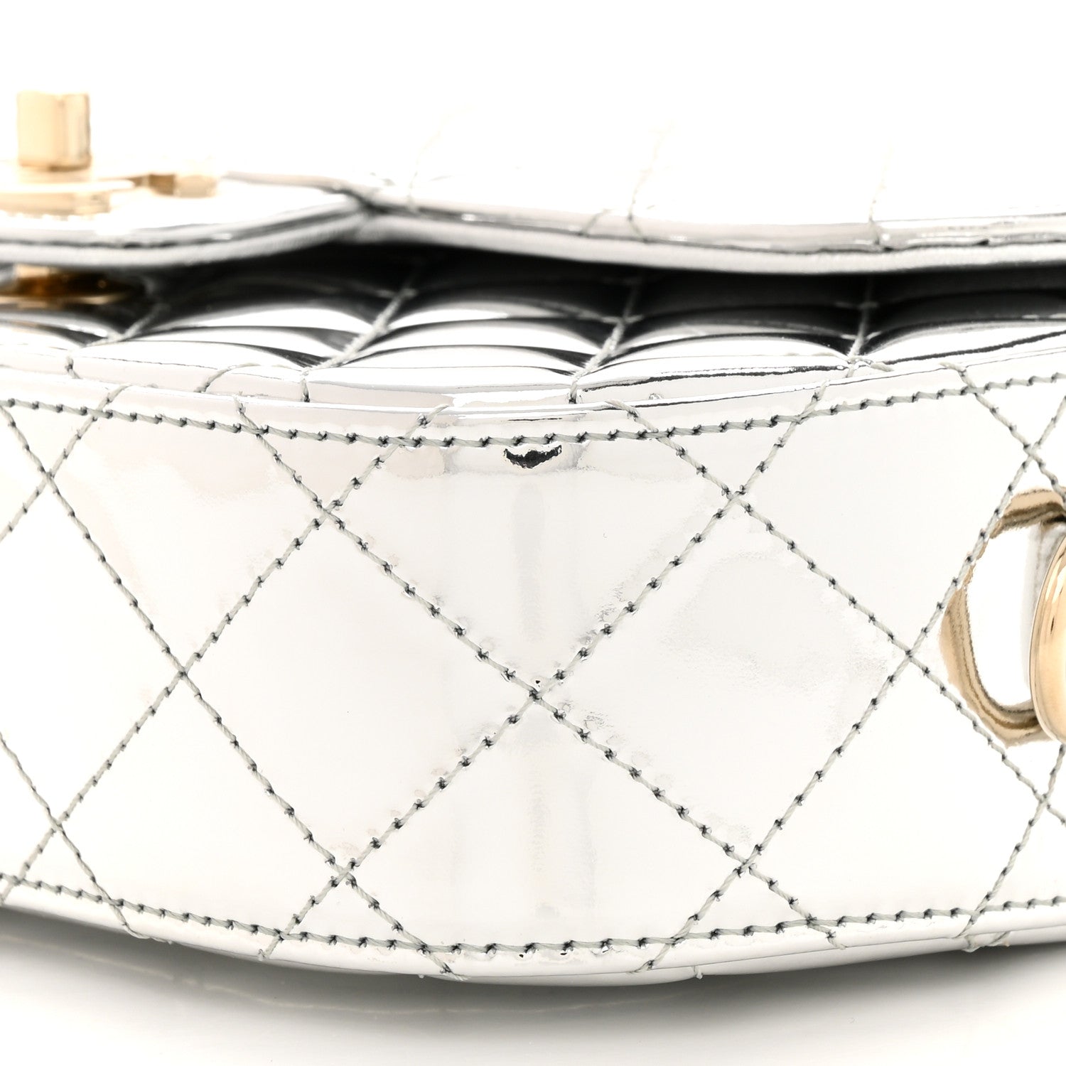 Chanel Mirror Calfskin Metallic Calfskin Medium Hollywood Boulevard Flap With Star Coin Purse Silvery 10 of 10