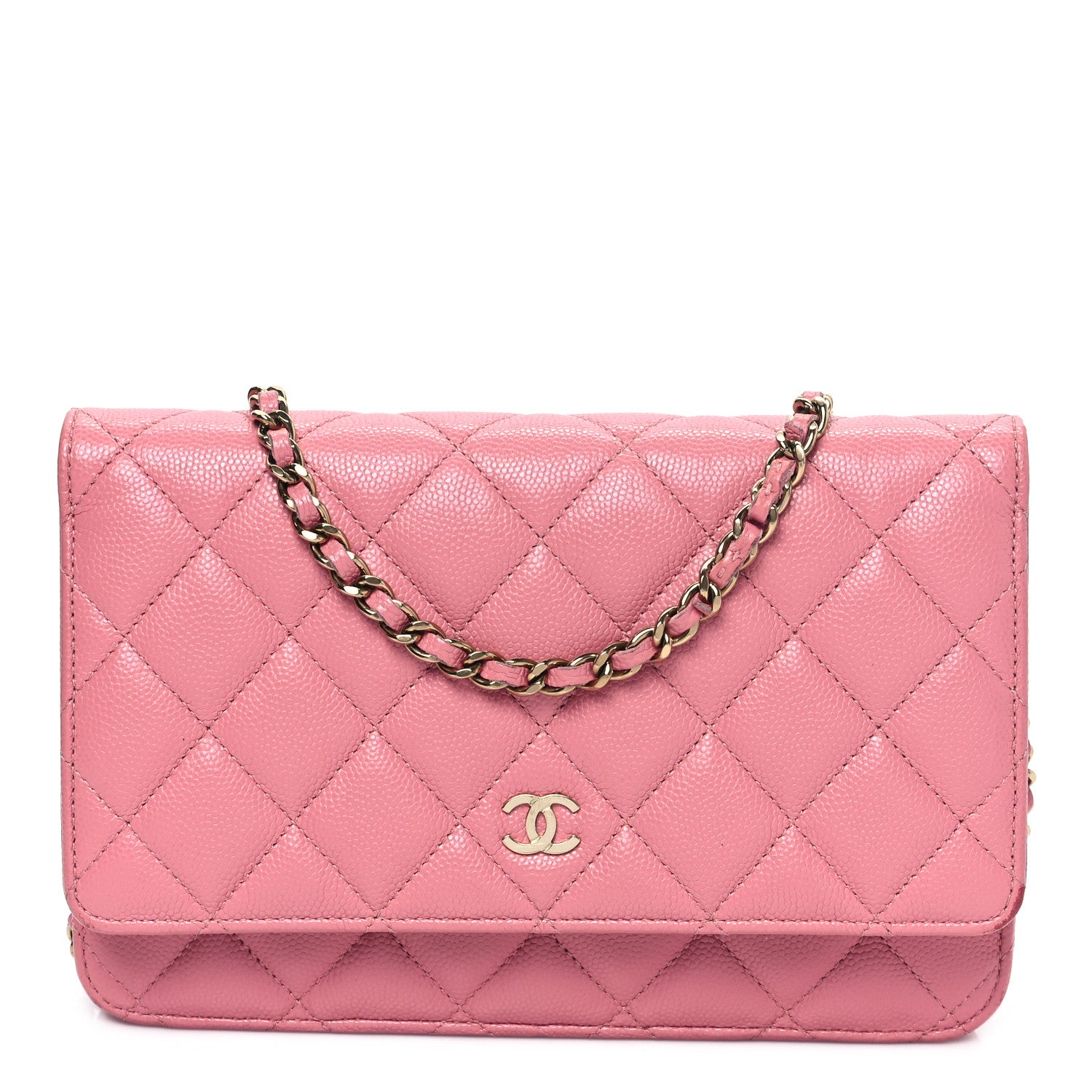 Chanel Caviar Quilted Wallet On Chain WOC Dark Pink 1 of 12
