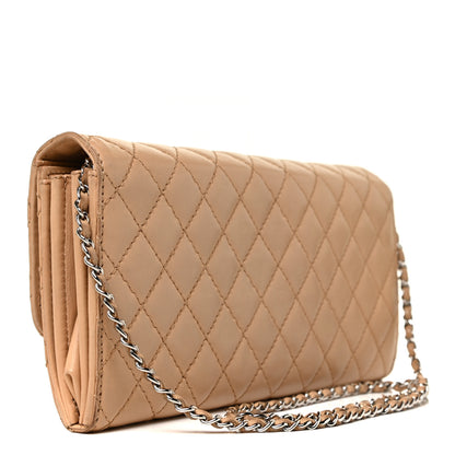 Chanel Lambskin Quilted Chain Clutch Flap Beige 2 of 20