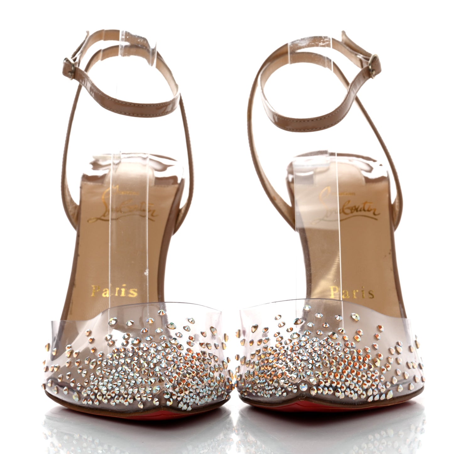 PVC Patent Psychic Spikaqueen 100 Pumps 37.5 Nude