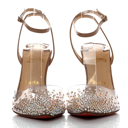 Christian Louboutin PVC Patent Psychic Spikaqueen 100 Pumps 37.5 Nude 2 of 12