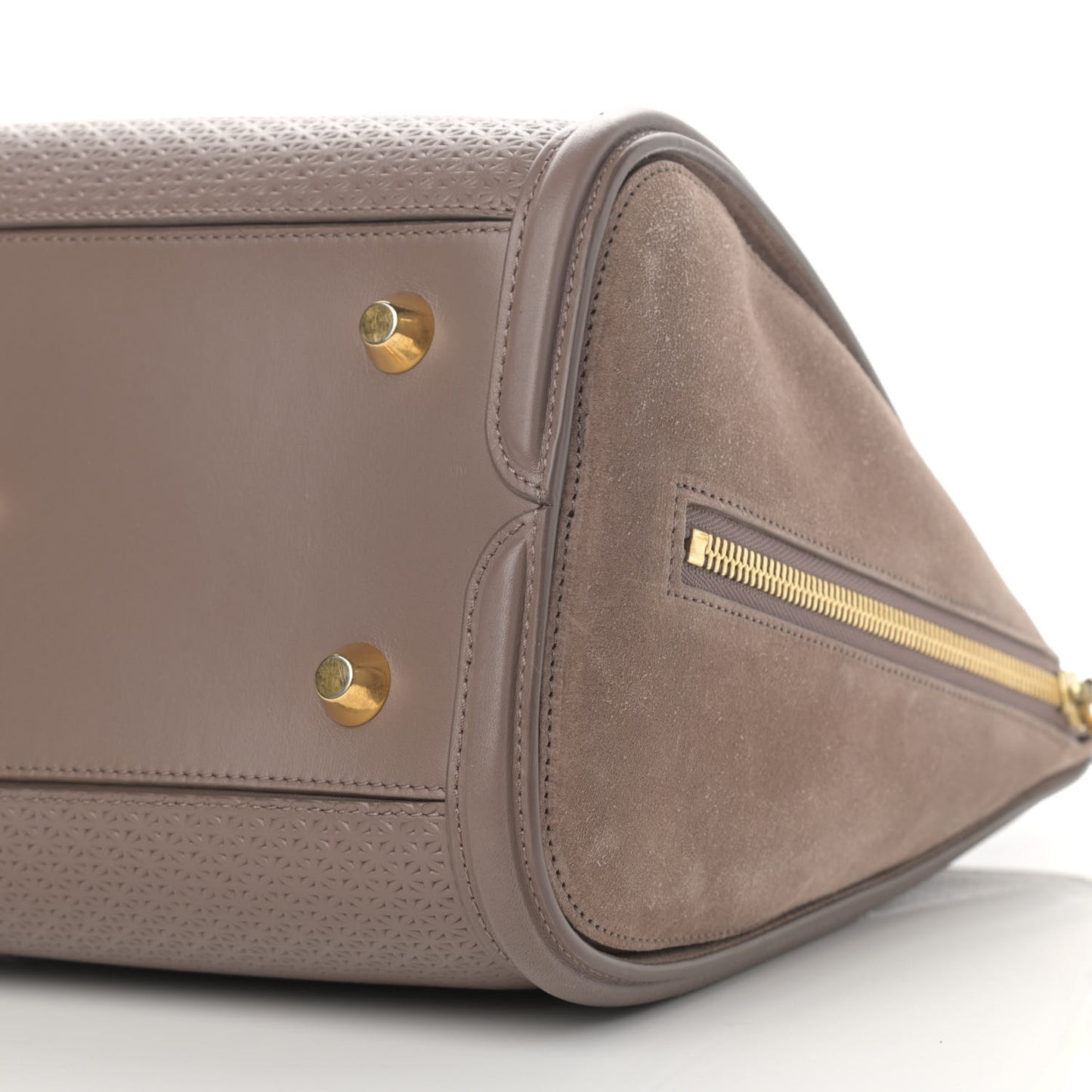 Calfskin Embossed Suede Large Heroine Tan
