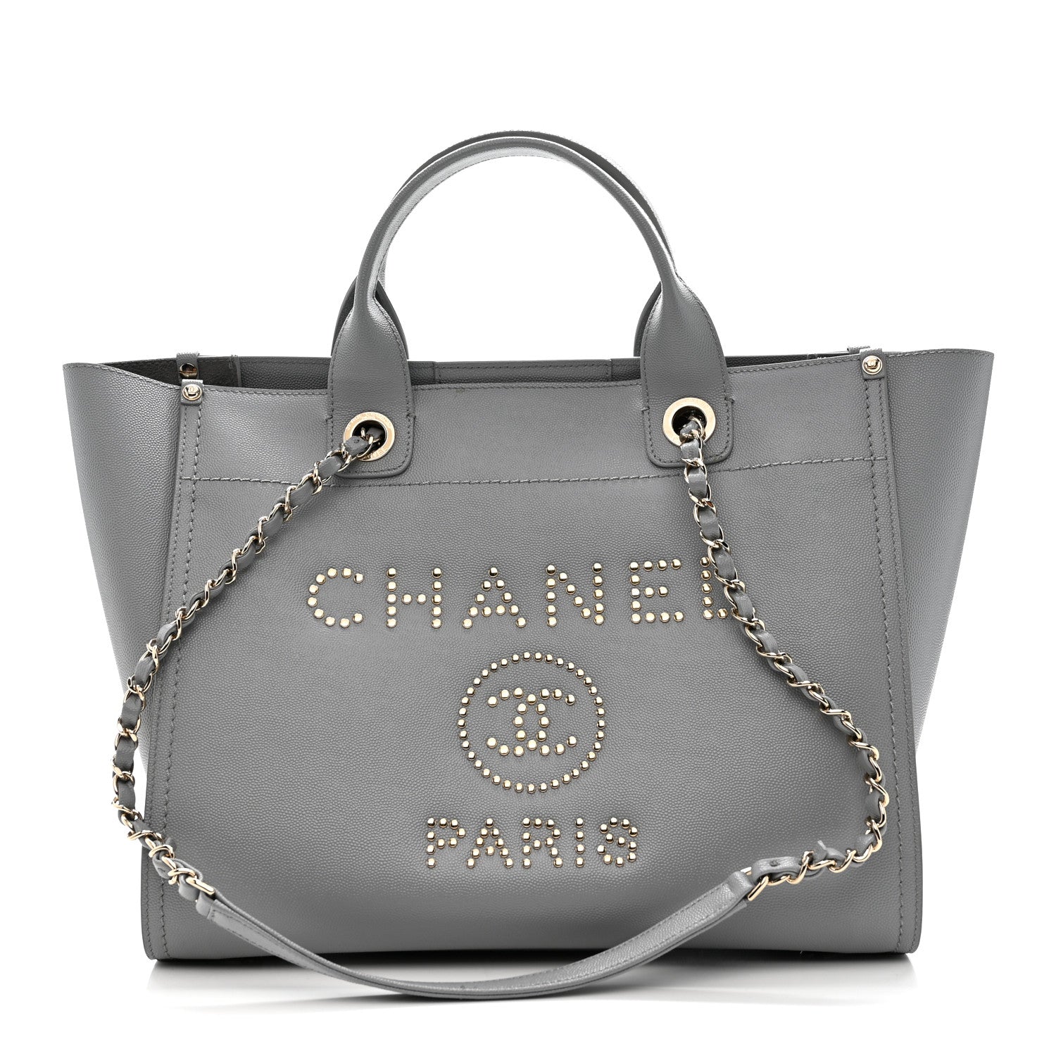 Chanel Caviar Studded Medium Deauville Tote Grey 1 of 11