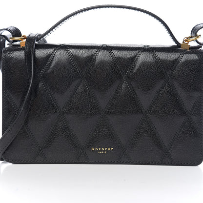Givenchy Goatskin Quilted GV3 Strap Wallet Black 8 of 8