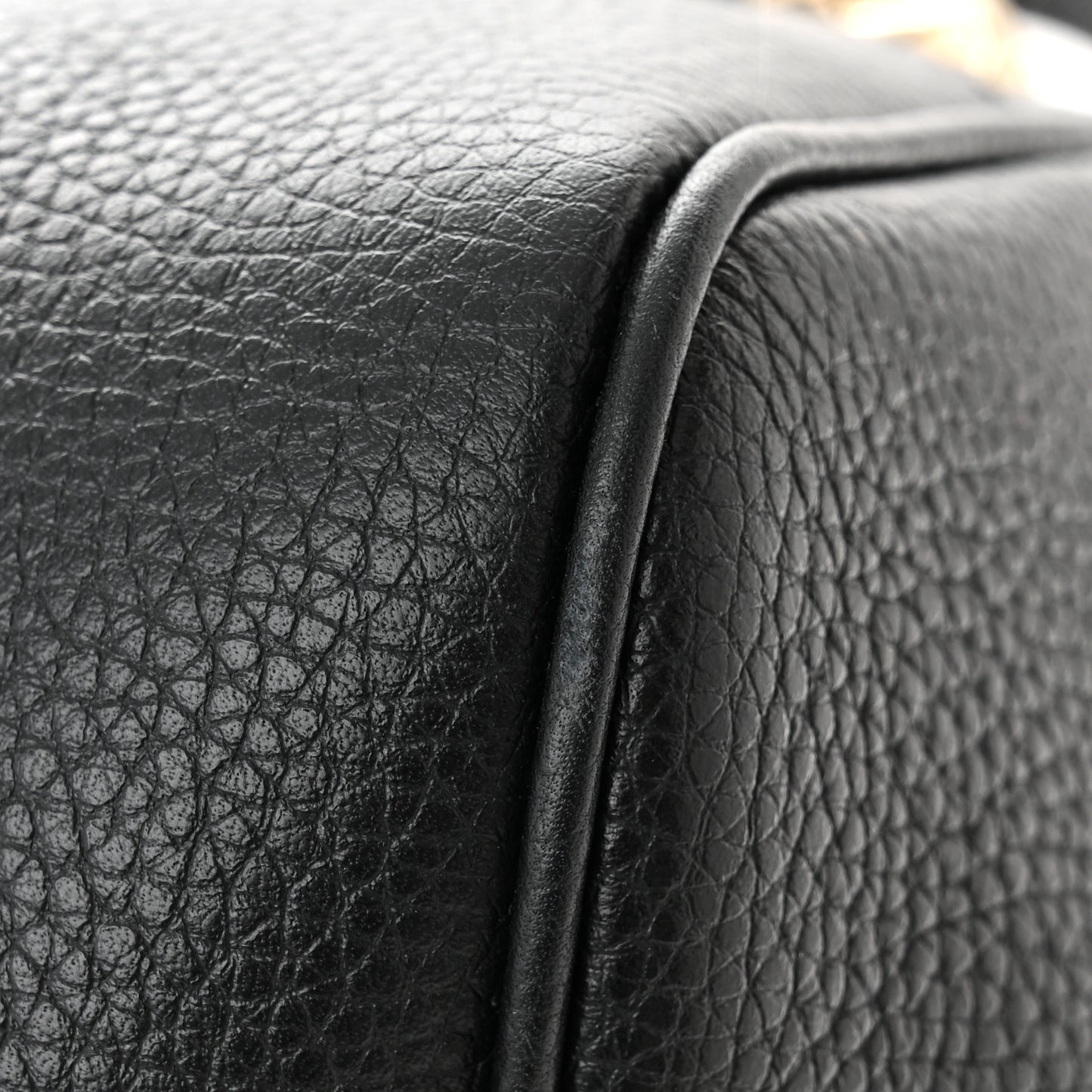Pebbled Calfskin Small Soho Disco Bag Black