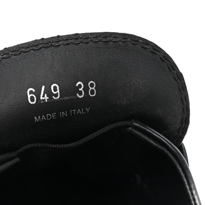 Prada Spazzolato Rois Metal Triangle Logo Monolith 55mm Loafers 38 Black 9 of 9