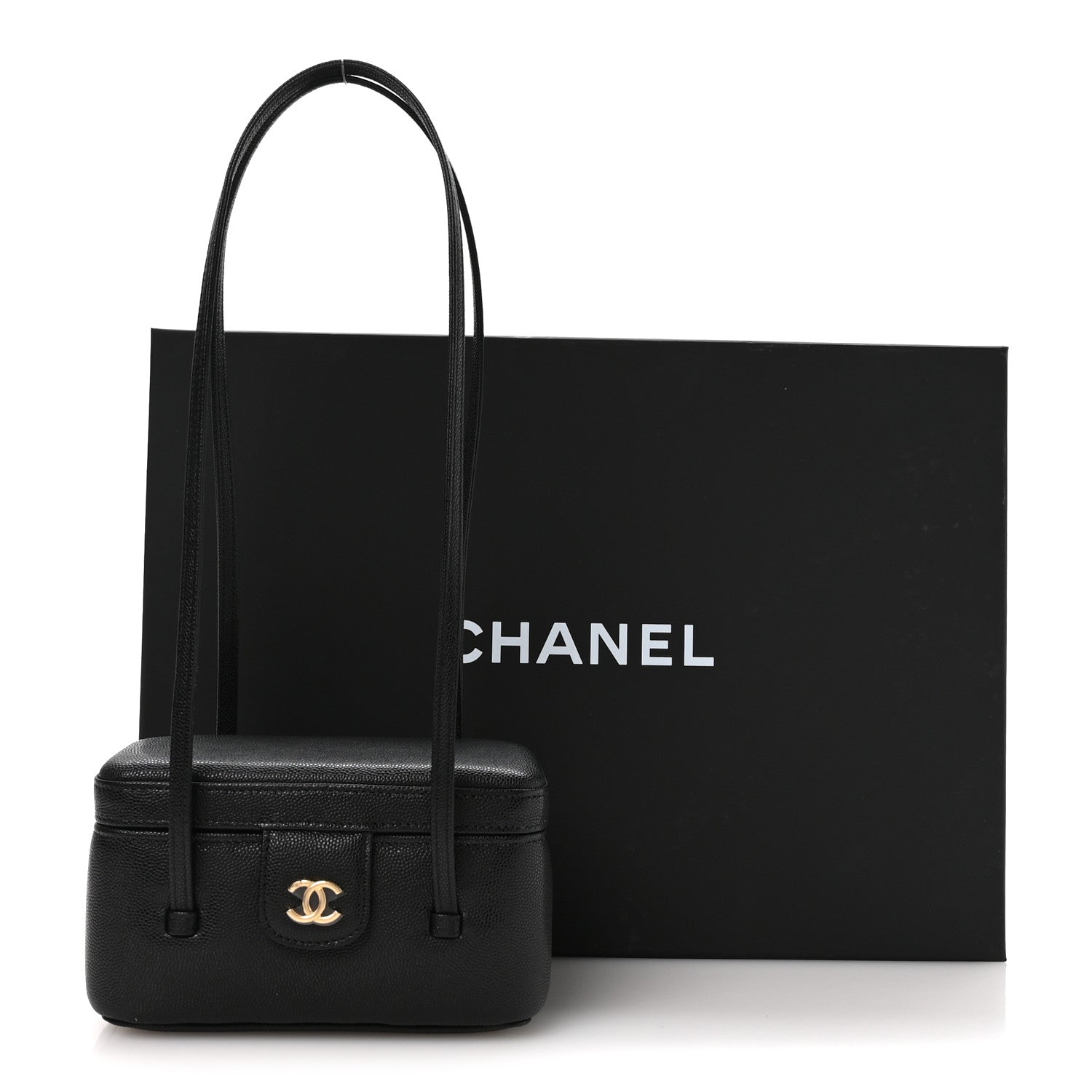 Chanel Shiny Caviar Preppy Coco Long Vanity With Strap Black 12 of 12