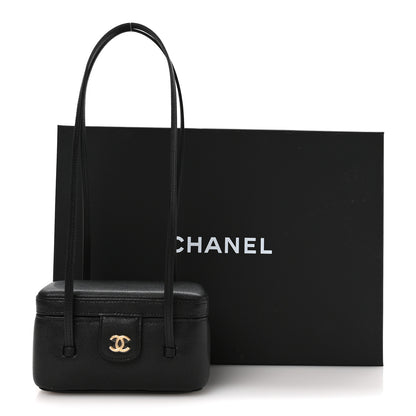 Chanel Shiny Caviar Preppy Coco Long Vanity With Strap Black 12 of 12