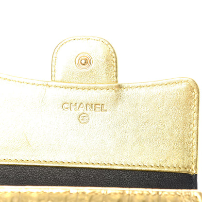 Chanel Metallic Calfskin Crocodile Embossed Cocodile Compact Flap Wallet Gold 6 of 7