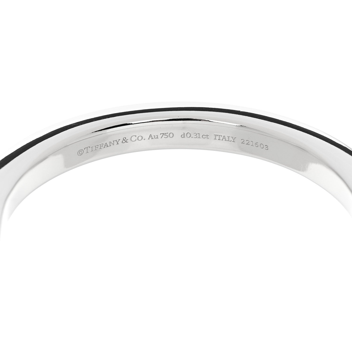 Tiffany 18K White Gold Diamond Tiffany Lock Bangle Bracelet 3 of 4
