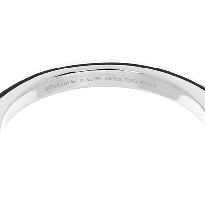 Tiffany 18K White Gold Diamond Tiffany Lock Bangle Bracelet 3 of 4