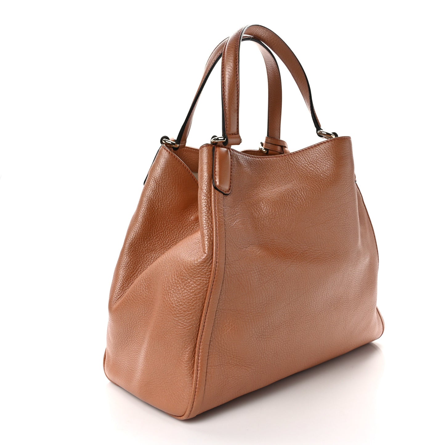 Metallic Pebbled Calfskin Medium Soho Shoulder Bag Blush