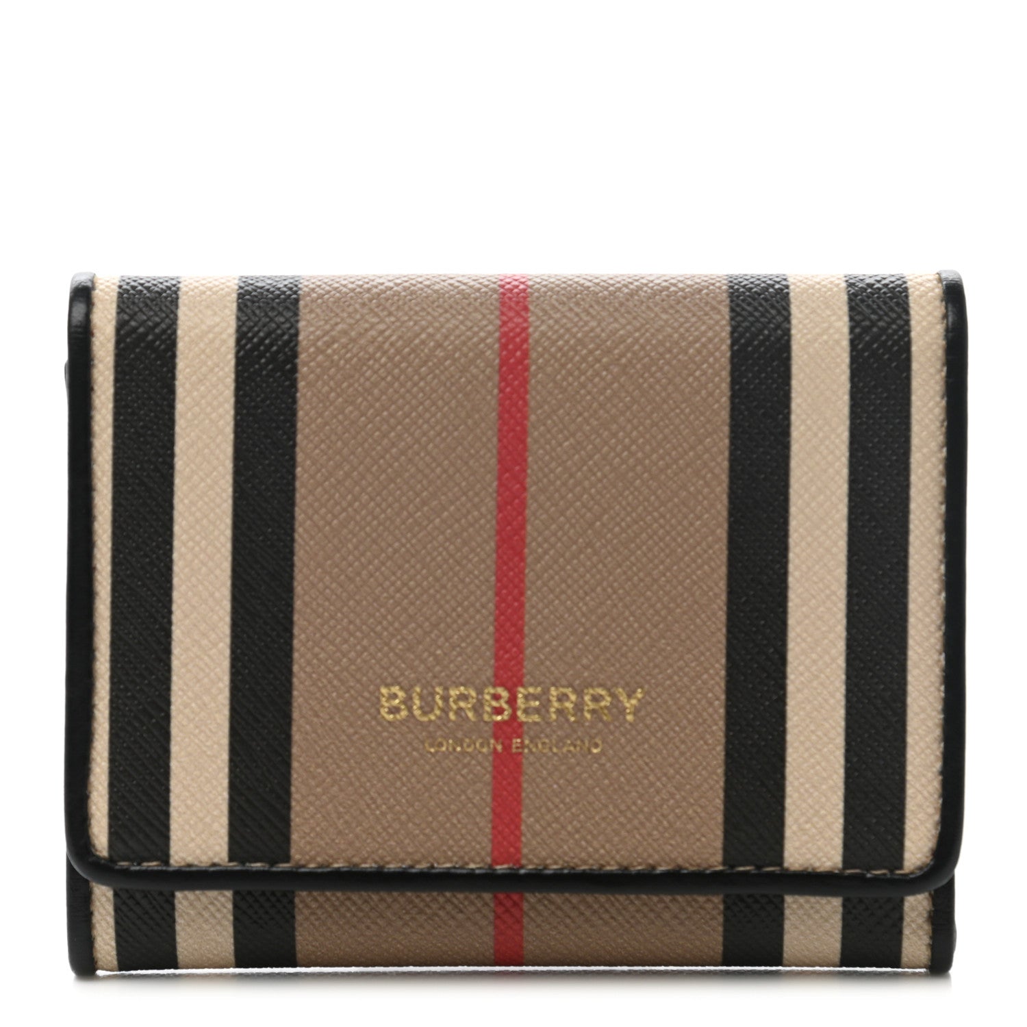 Burberry E-Canvas Icon Stripe Small Folding Wallet Archive Beige 1 of 6