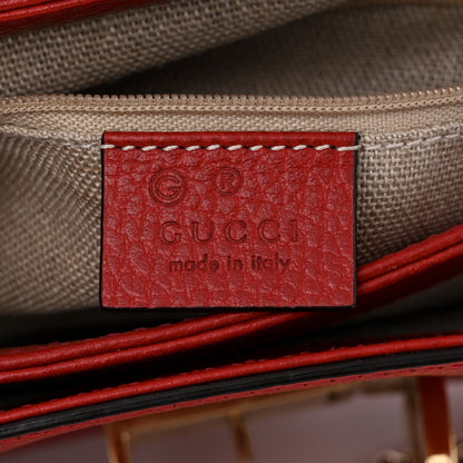 Gucci Dollar Calfskin Interlocking G Top Handle Shoulder Bag Red 6 of 11