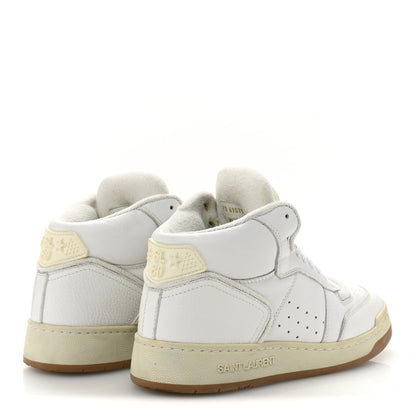 Saint Laurent Calfskin Womens SL/80 Mid Top Sneakers 37.5 Optic White 5 of 10