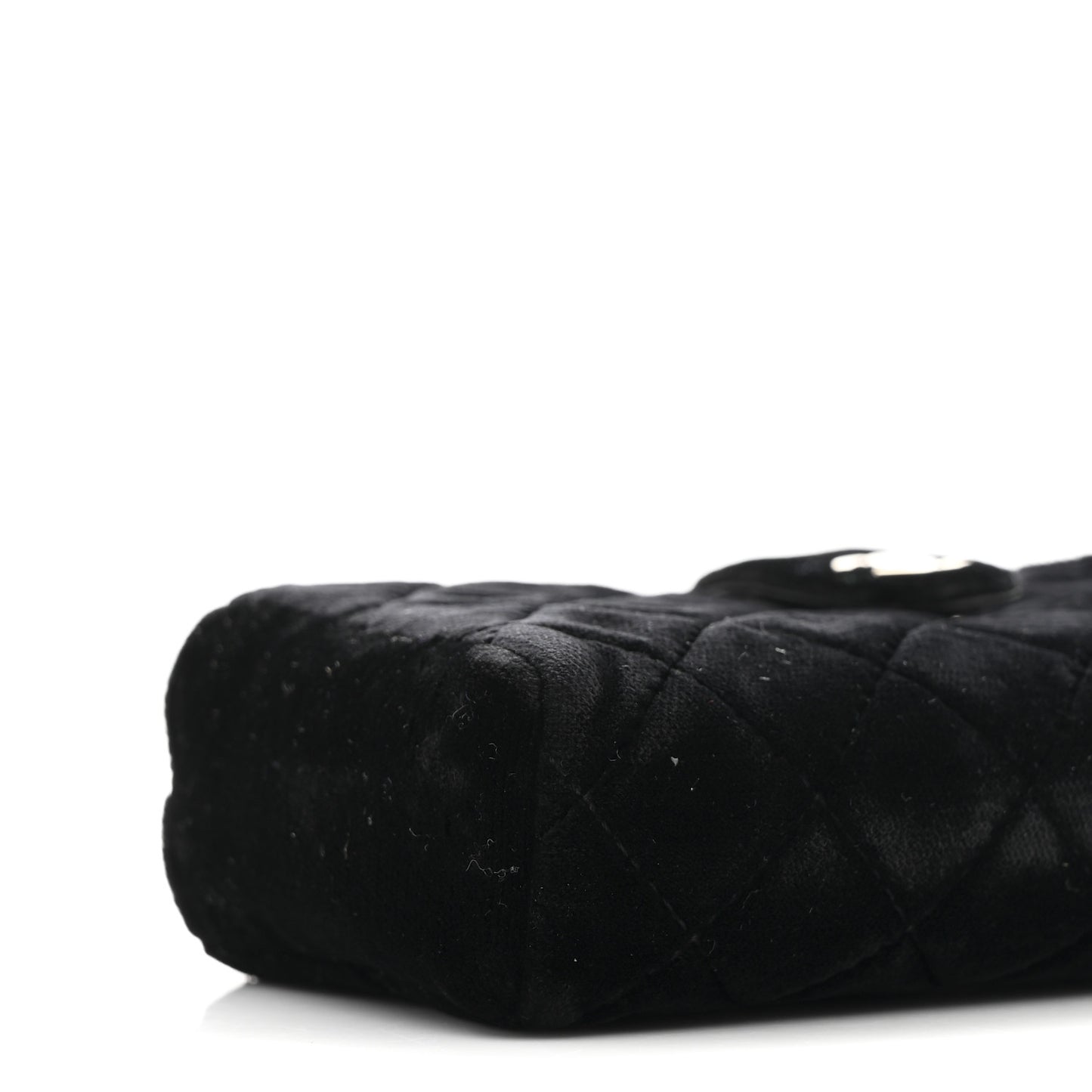 Velvet Quilted Small Clutch With Chain  Black
