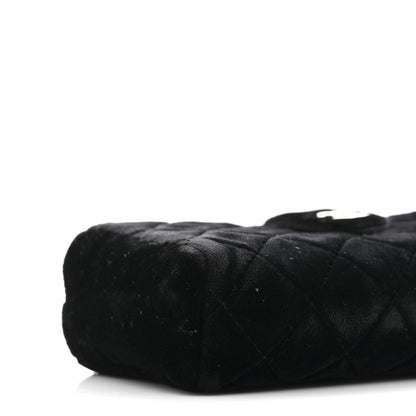 Chanel Velvet Quilted Small Clutch With Chain  Black 10 of 12