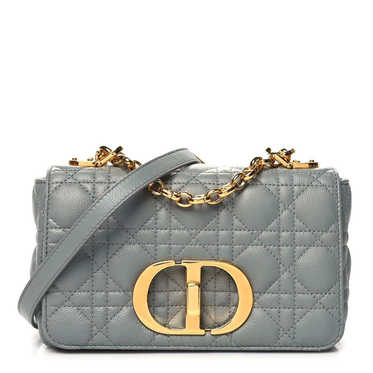 Calfskin Cannage Small Caro Bag Grey