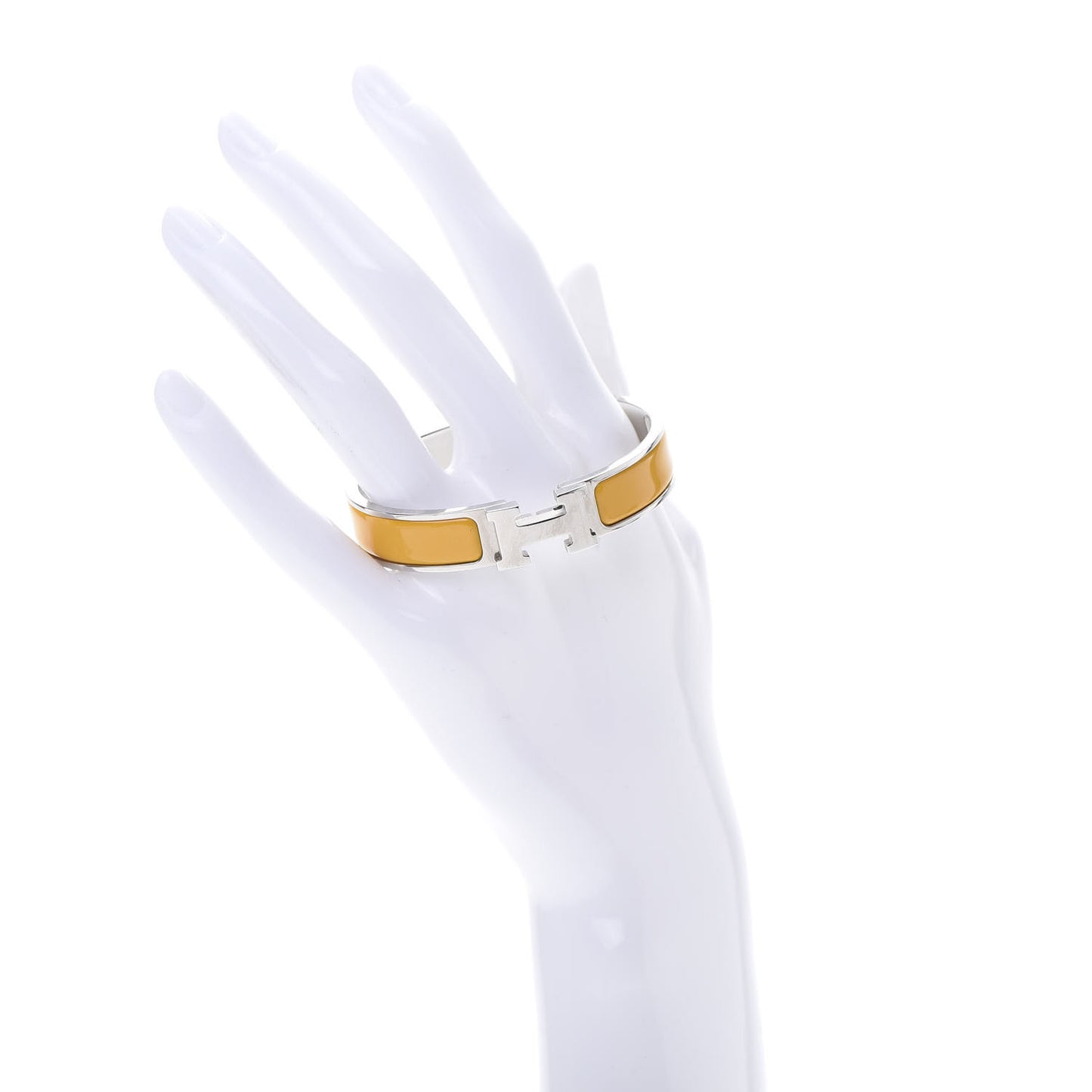Enamel Narrow Clic Clac H Bracelet PM Jaune Madras