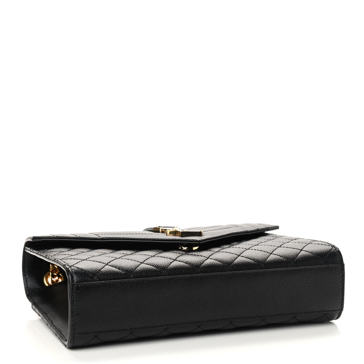 Grain De Poudre Textured Mixed Matelasse Triquilt Medium Monogram Satchel Black