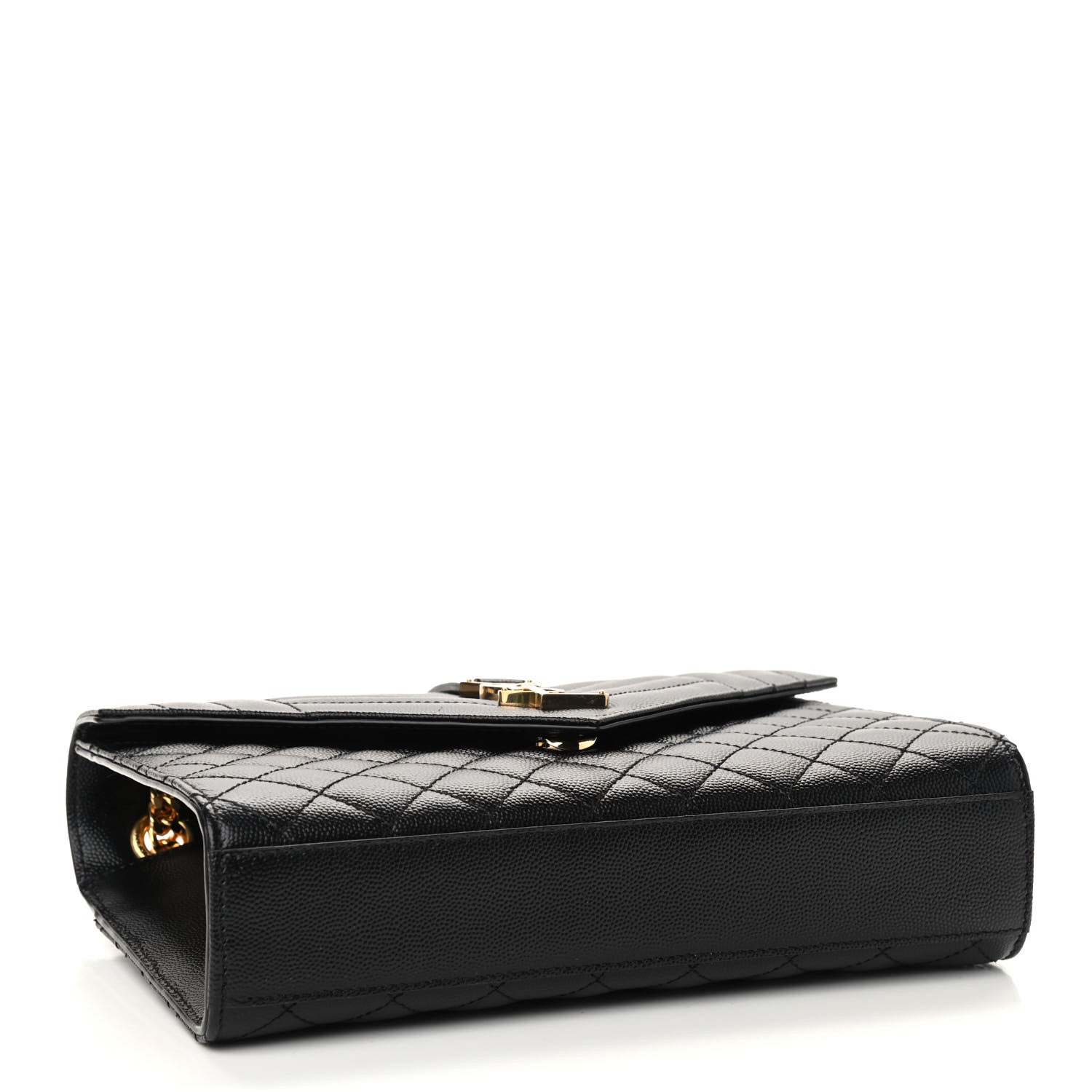 Saint Laurent Grain De Poudre Textured Mixed Matelasse Triquilt Medium Monogram Satchel Black 4 of 9