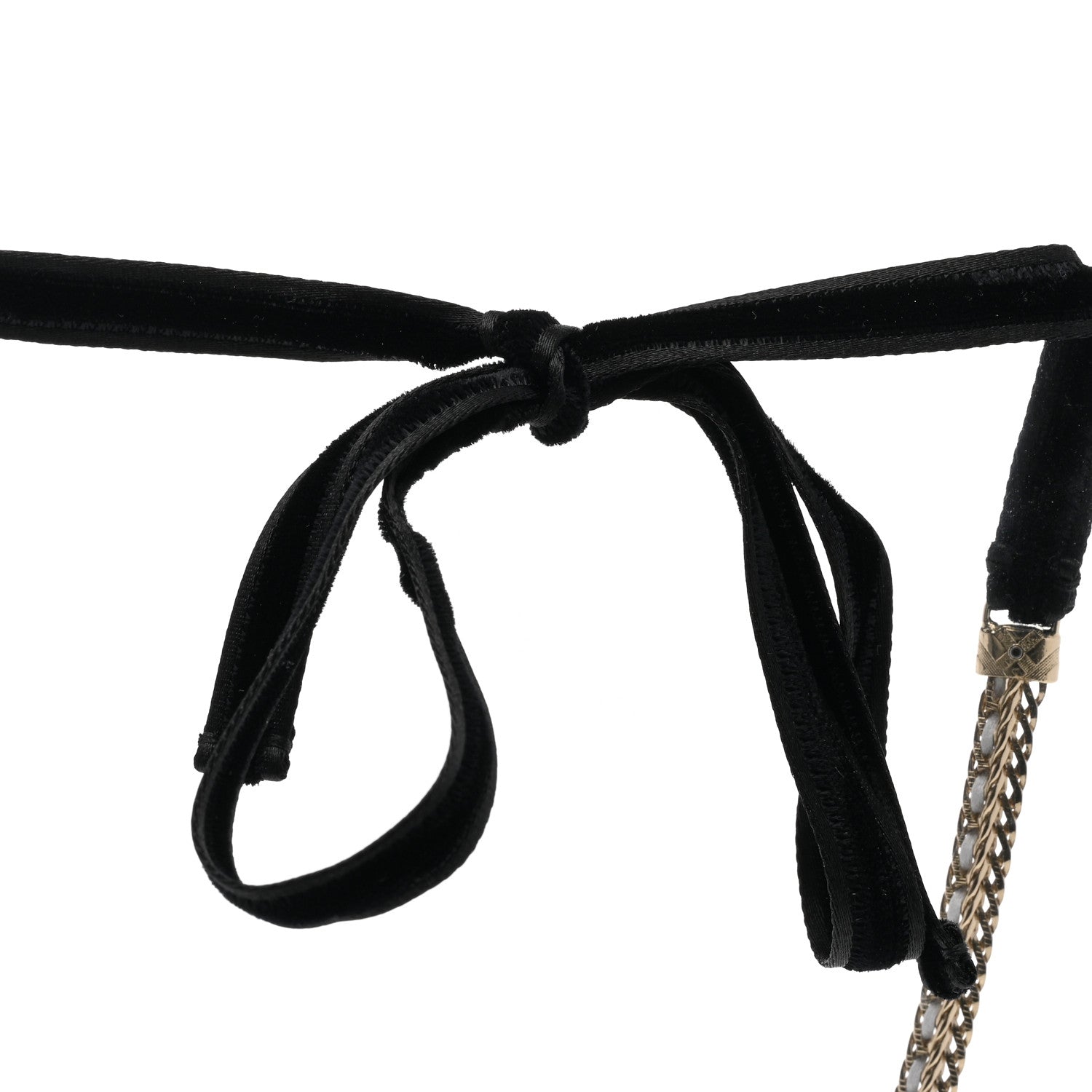 Chanel Metal Lambskin Crystal CC Choker Gold White 5 of 7