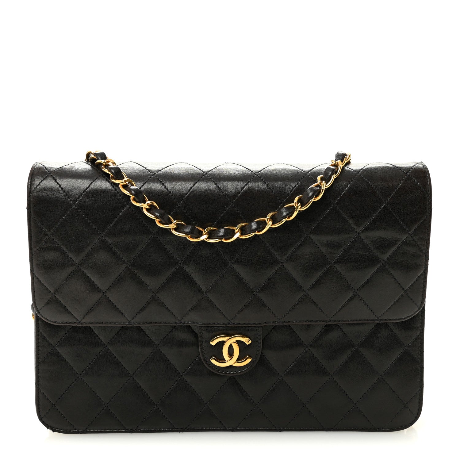 Chanel Lambskin Quilted Medium Single Flap Black 1 of 10