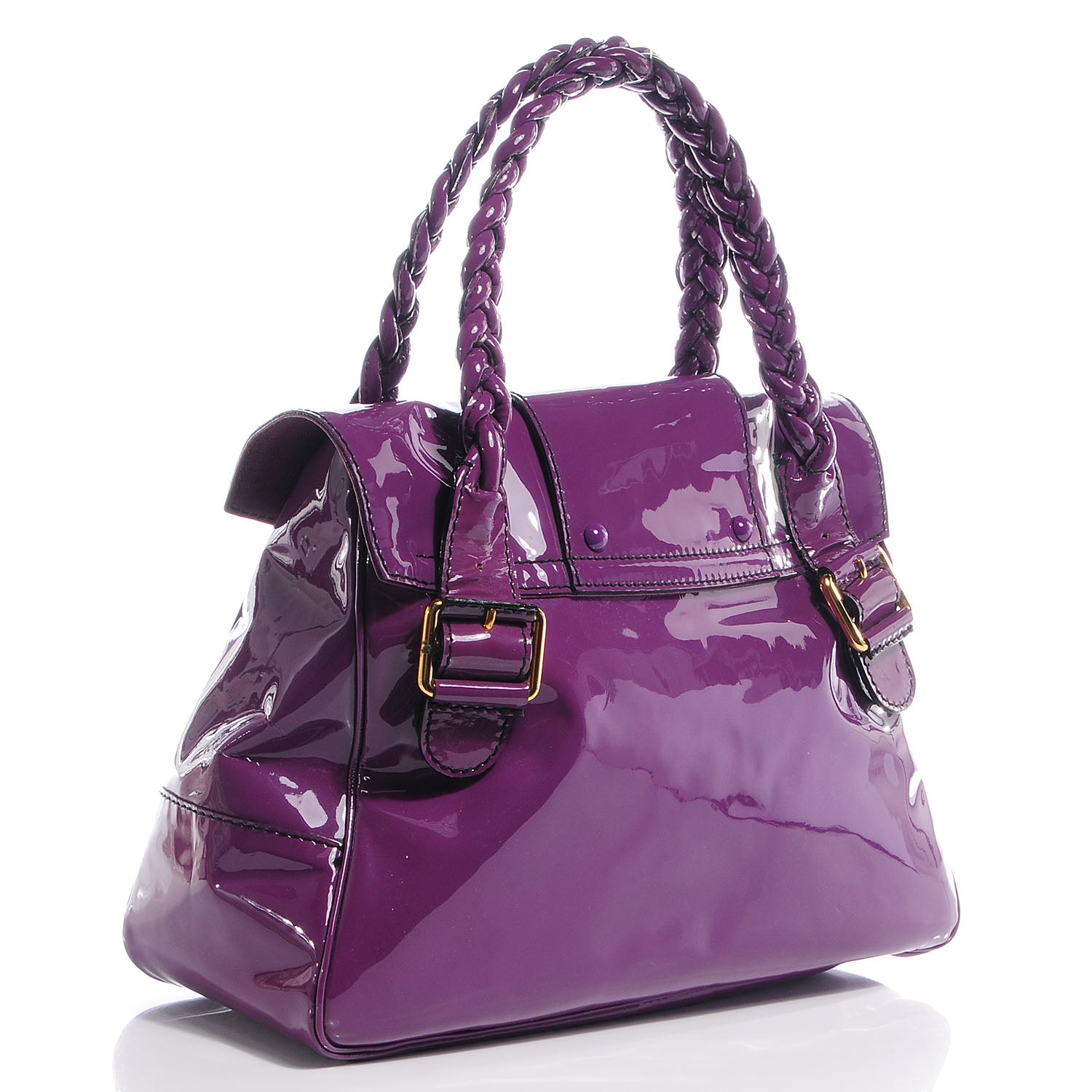 Valentino Garavani Patent Large Histoire Purple 3 of 7