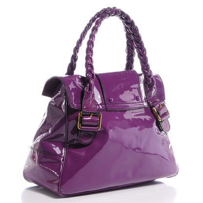 Valentino Garavani Patent Large Histoire Purple 3 of 7