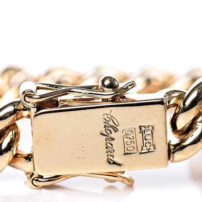 Chopard 18K Yellow Gold Diamond Happy Diamond Tag Chain Bracelet 5 of 5