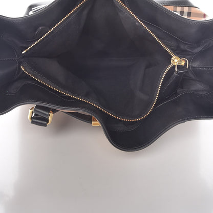 Burberry Haymarket Check Medium Golderton Tote Black 6 of 14