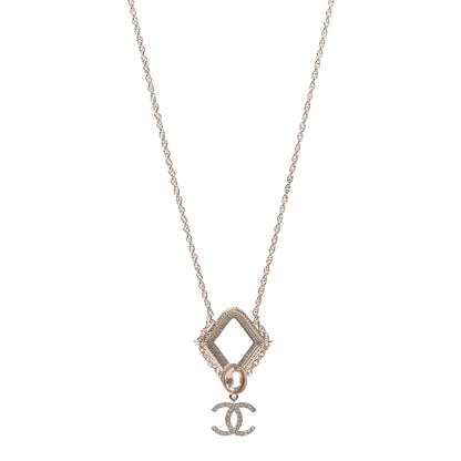 Chanel Crystal CC Drop Logo Necklace Gold 1 of 6