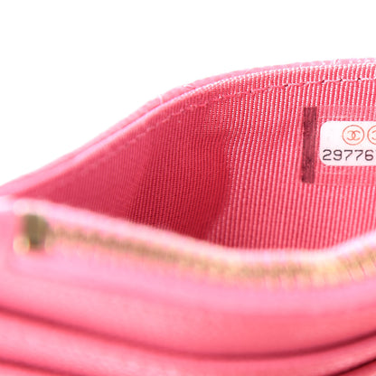 Chanel Caviar Quilted CC Zip Card Holder Pink 7 of 8