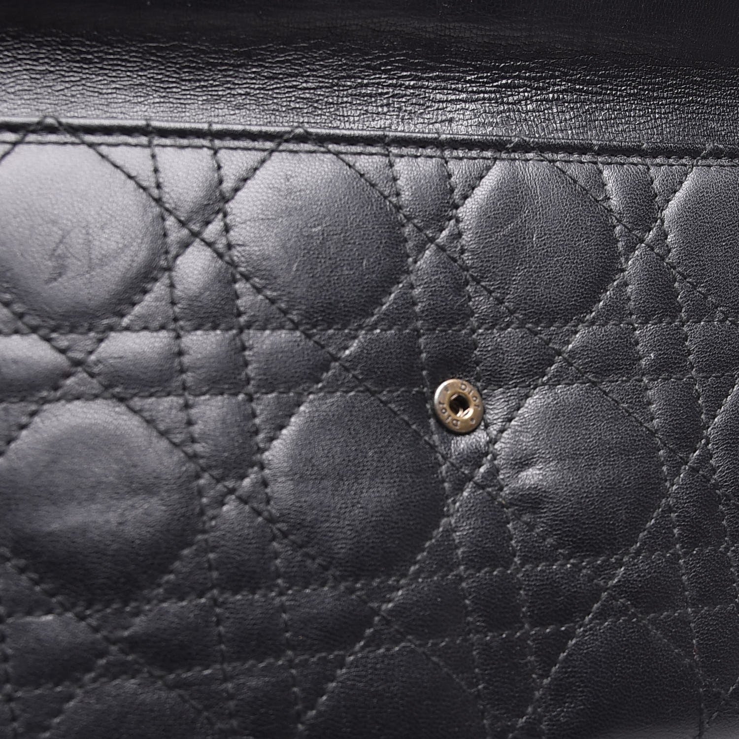 Christian Dior Lambskin Cannage D Clutch Wristlet Black 9 of 11