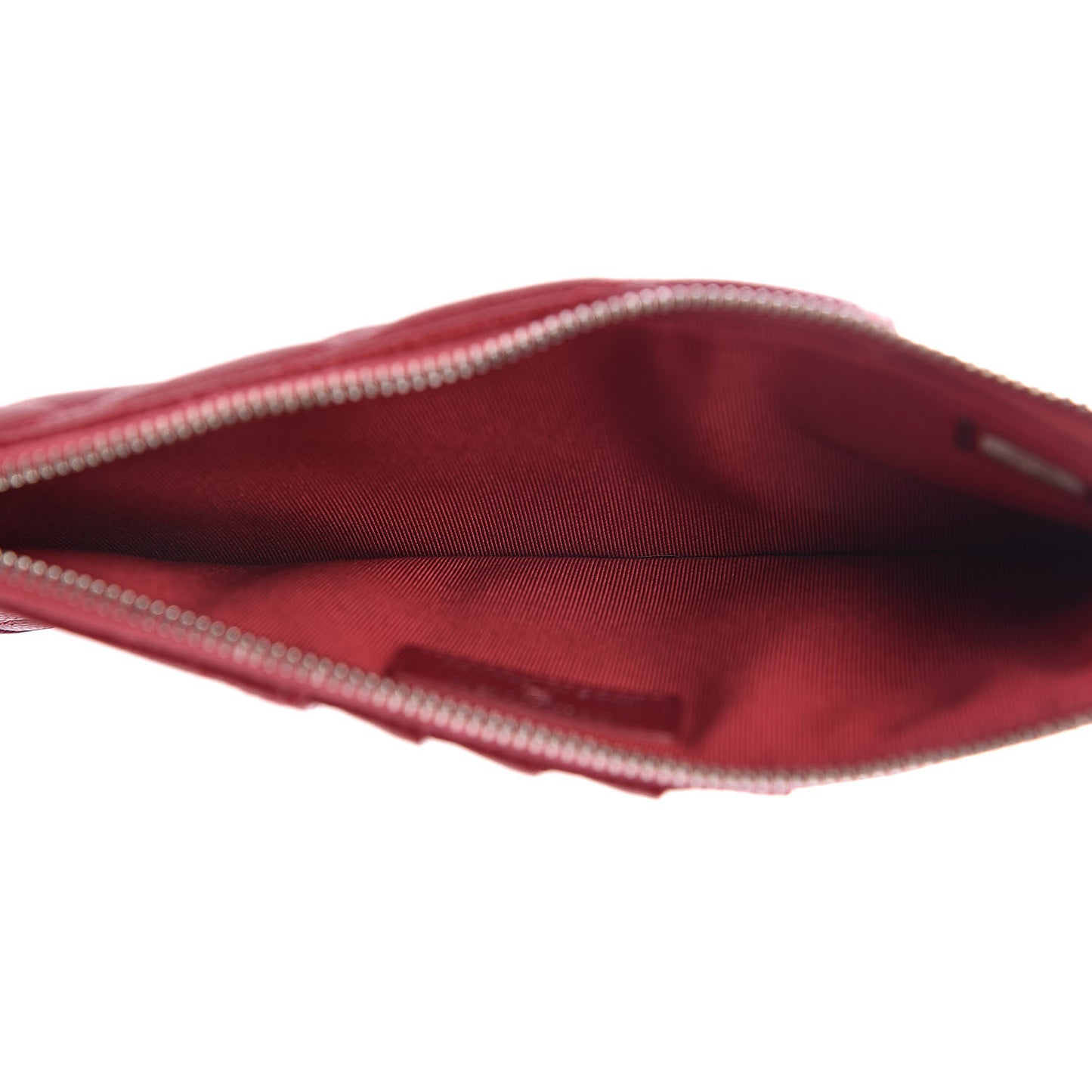 Caviar Quilted Classic Flat Wallet Pouch Red