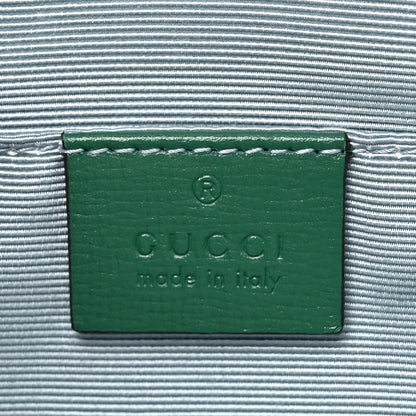 Gucci Straw Azalea Calfskin Mini Horsebit 1955 Chain Shoulder Bag Green Black 6 of 11