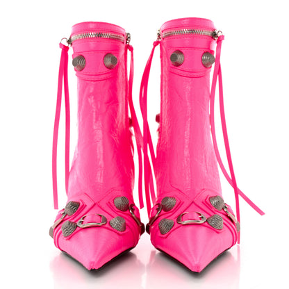 Balenciaga Agneau Arena Cagole 90mm Ankle Boots 37.5 Fluo Pink 2 of 10