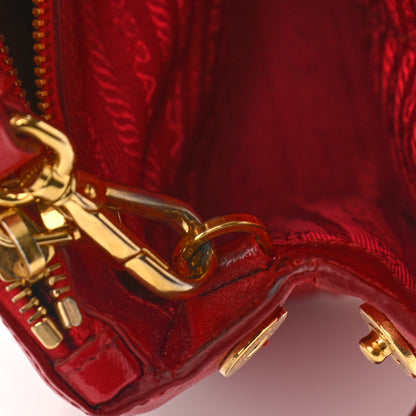 Prada Saffiano Vernice Mini Galleria Double Zip Tote Rosso 13 of 16
