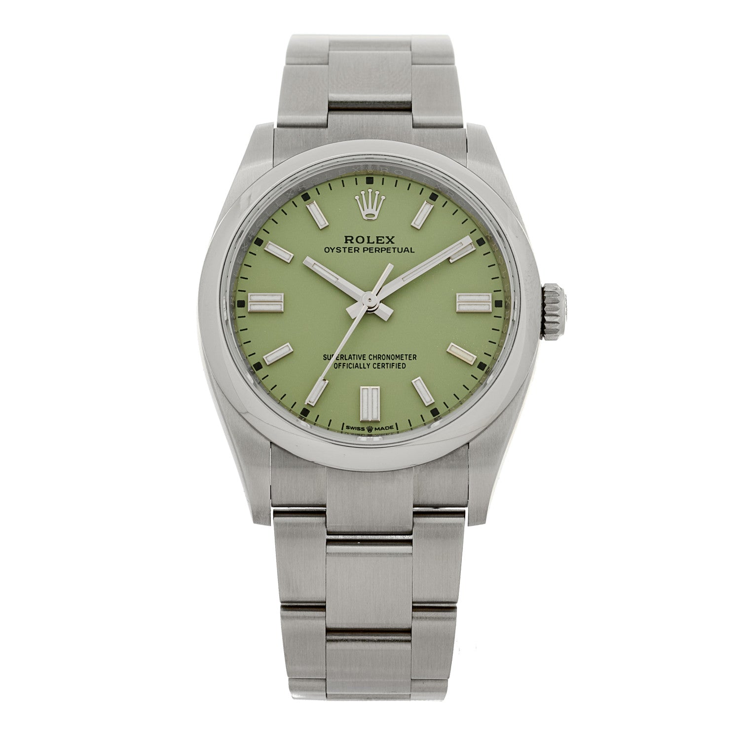 Rolex Stainless Steel 36mm Oyster Perpetual Watch Pistachio 126000 1 of 5