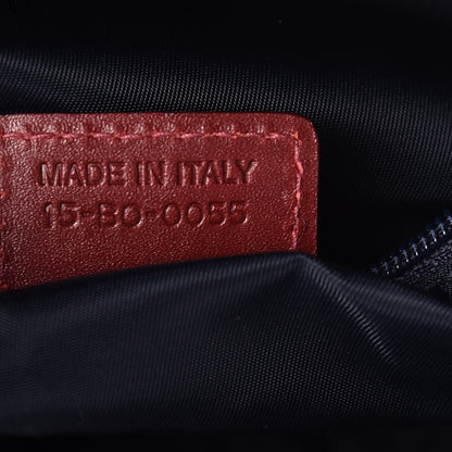 Christian Dior Denim Calfskin Monogram Tote Navy Blue Red 7 of 12