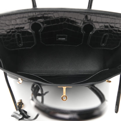 Hermes Togo Shiny Niloticus Crocodile Birkin Touch 30 Black 5 of 11