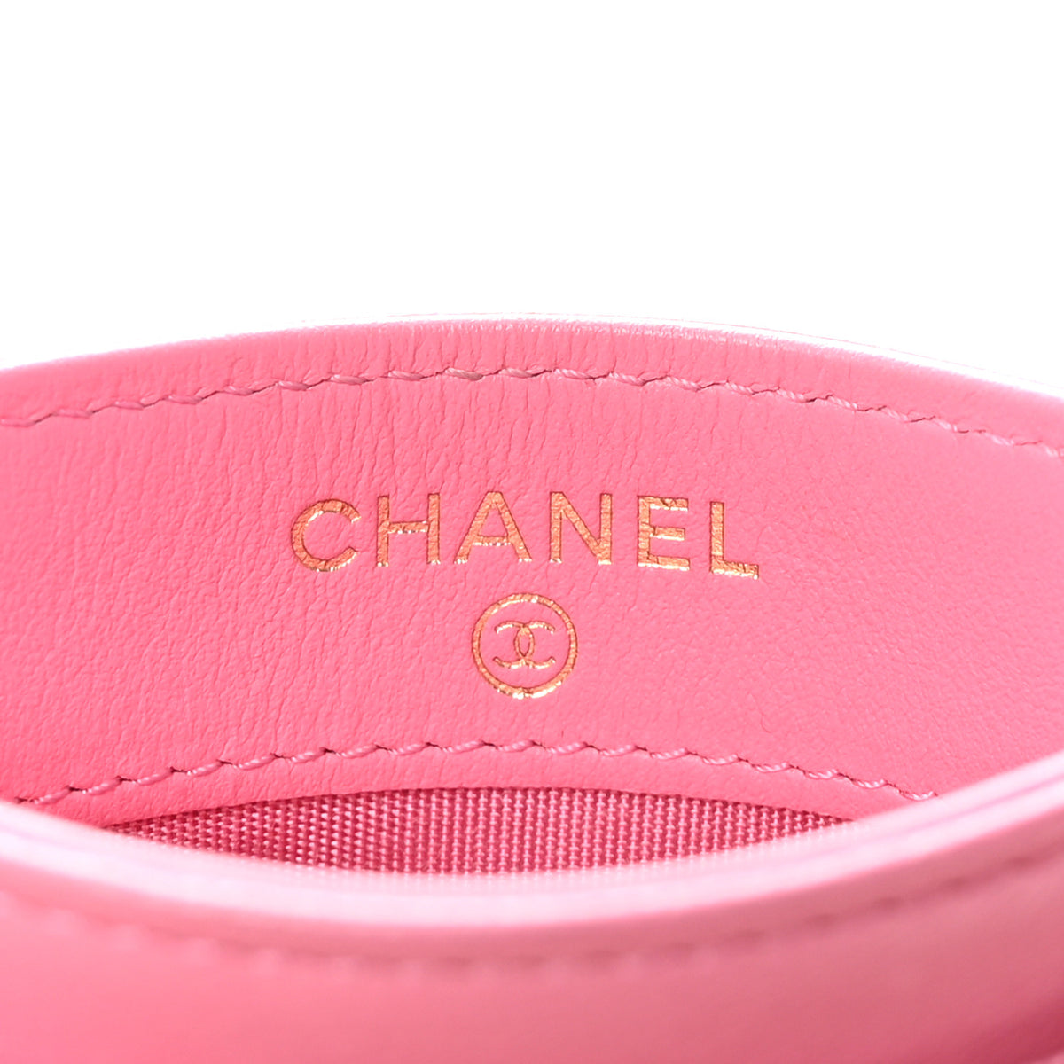 Lambskin Quilted Chanel 19 Card Holder Pink