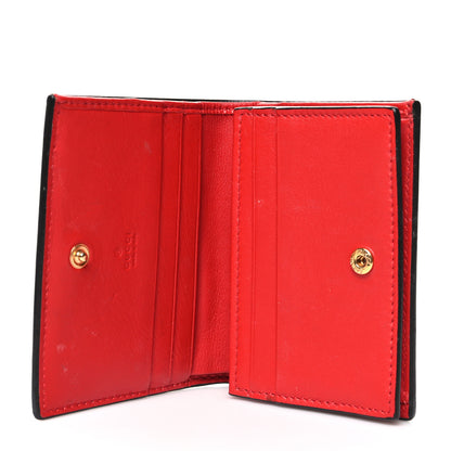 Gucci GG Supreme Monogram Apple Card Case Wallet Beige Multicolor Lobster Red 5 of 11