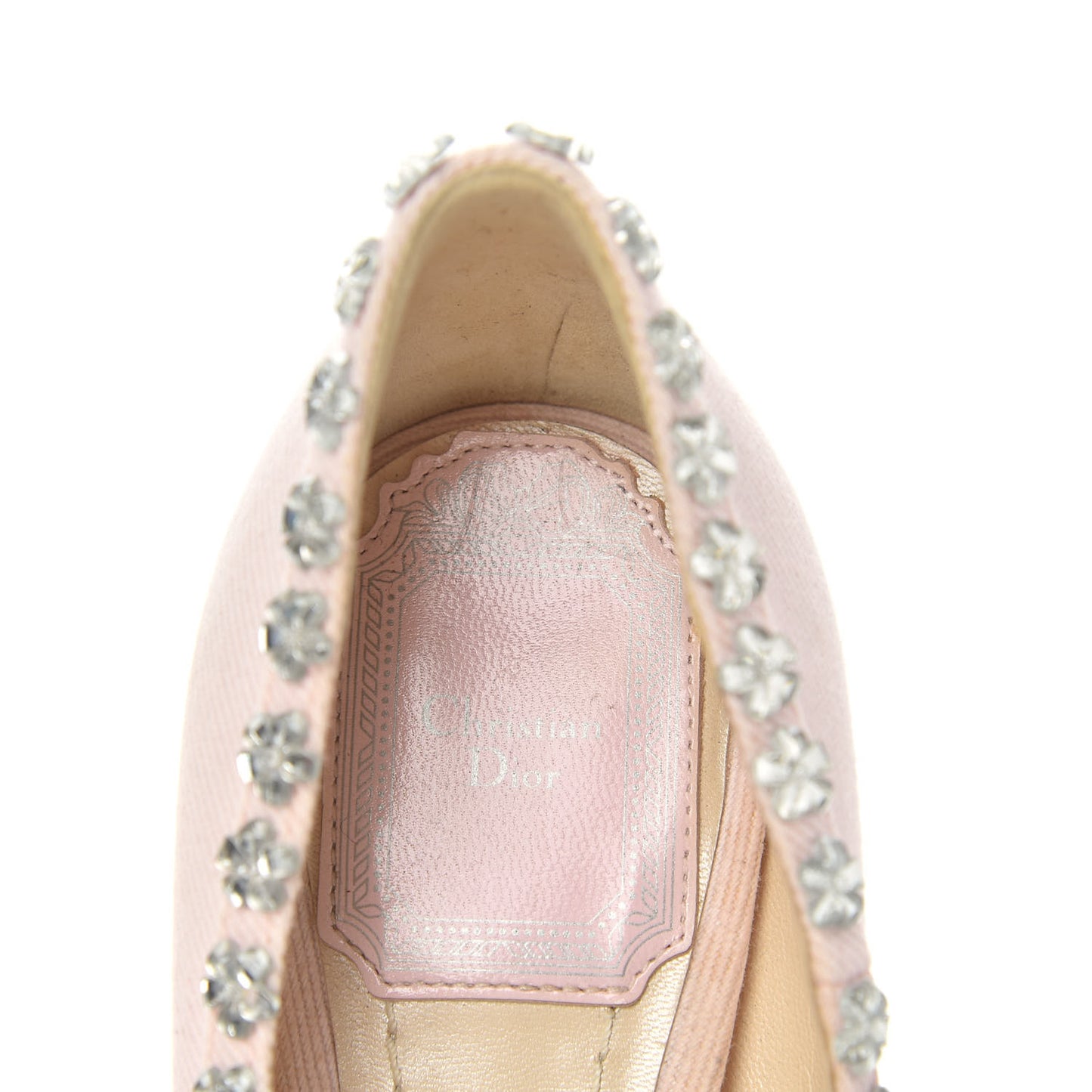 Denim Crystal Garland Pumps 35 Pink