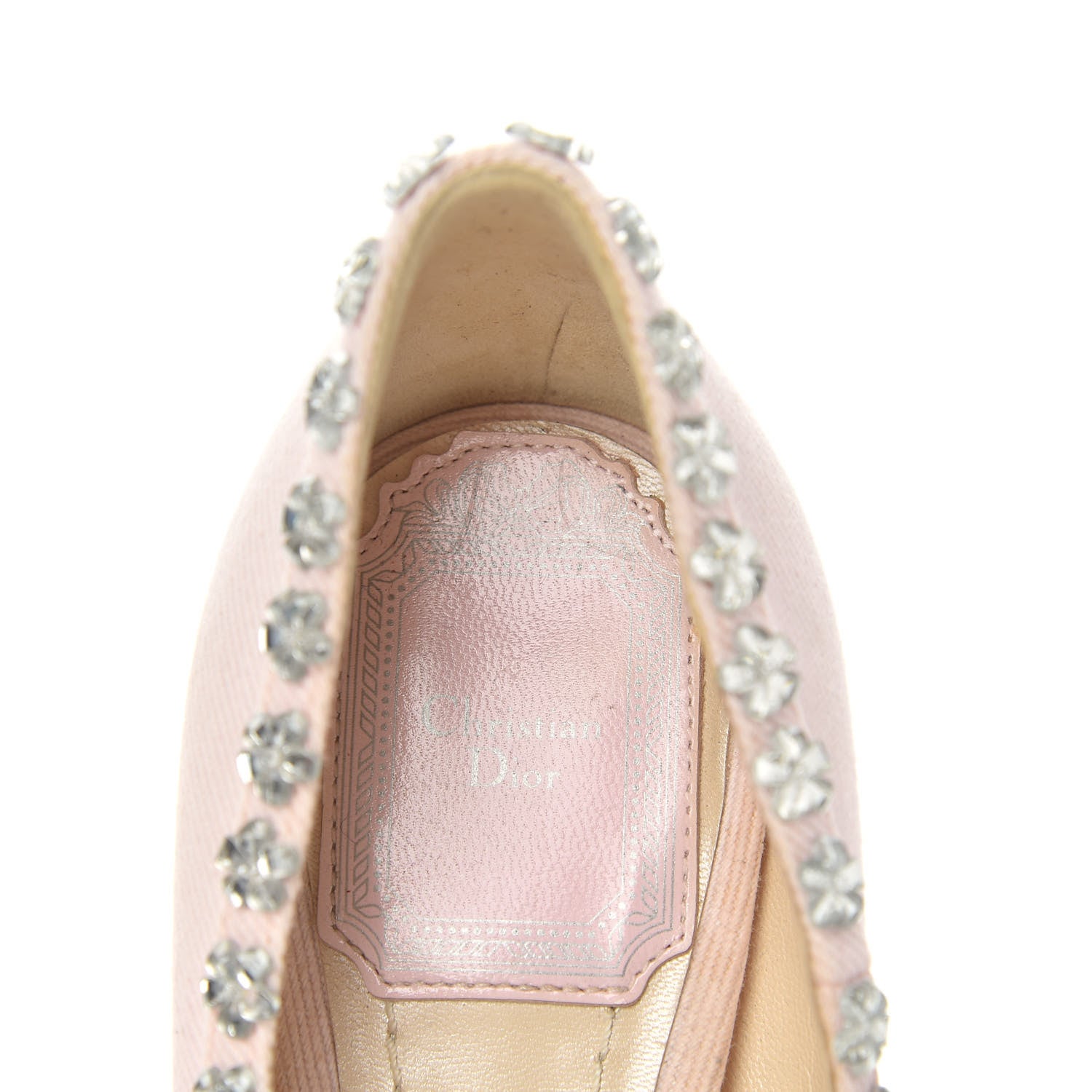 Christian Dior Denim Crystal Garland Pumps 35 Pink 8 of 10