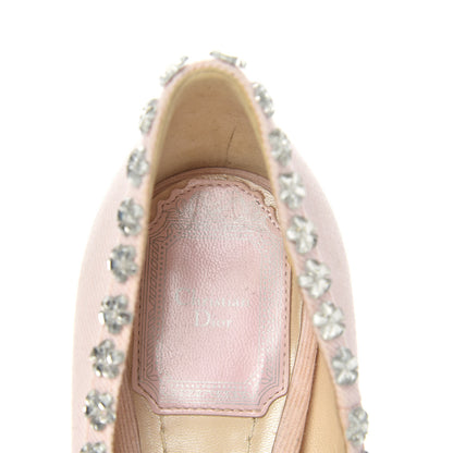Christian Dior Denim Crystal Garland Pumps 35 Pink 8 of 10