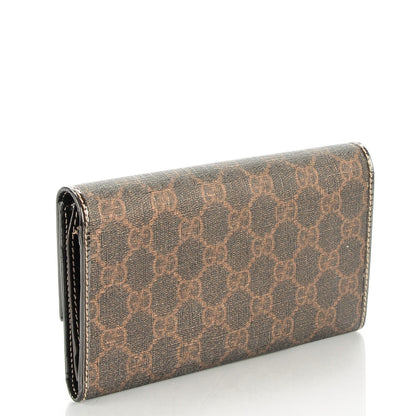 Gucci GG Supreme Monogram Joy Continental Snap Oranizer Wallet Dark Brown 3 of 7