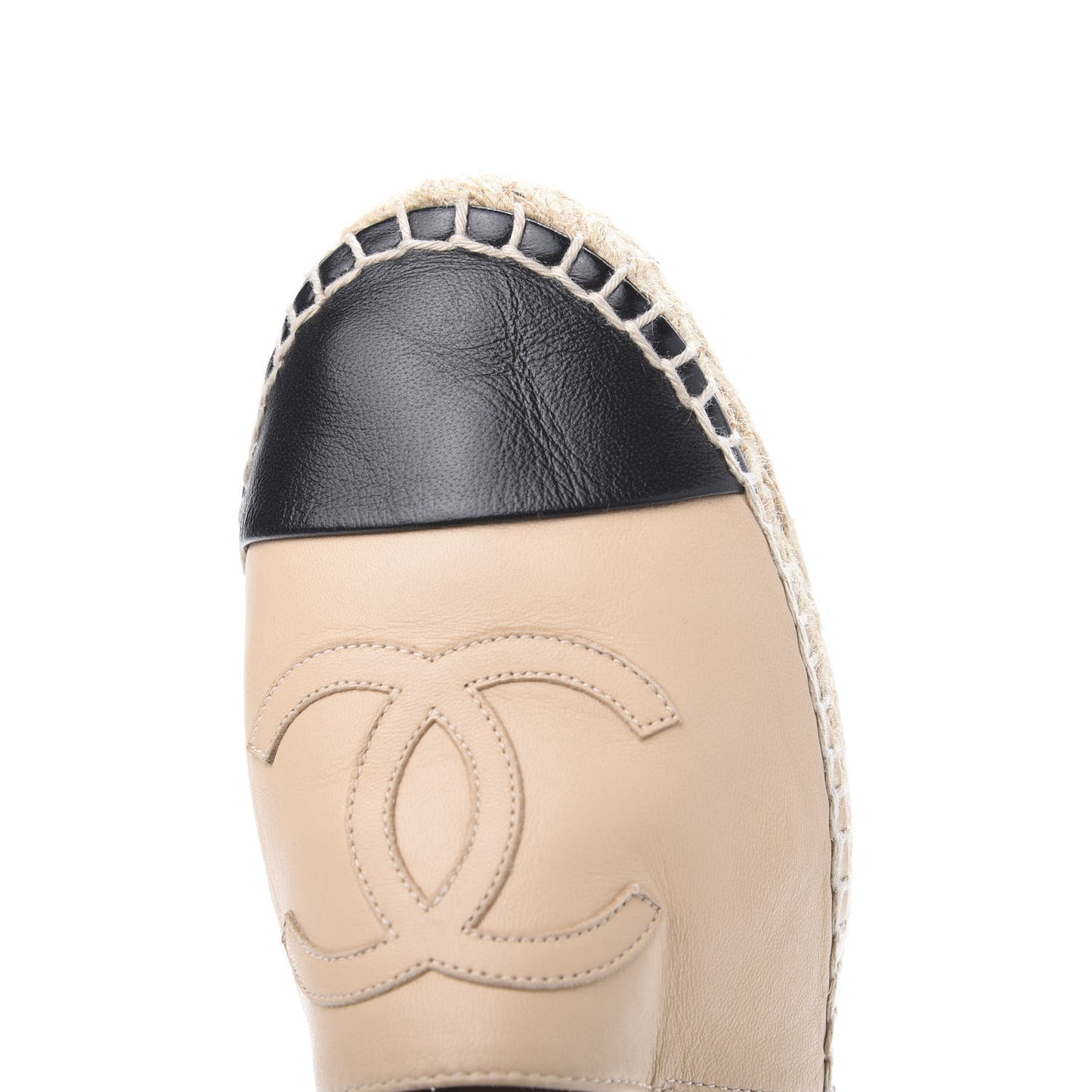 Lambskin CC Espadrilles 36 Beige Black